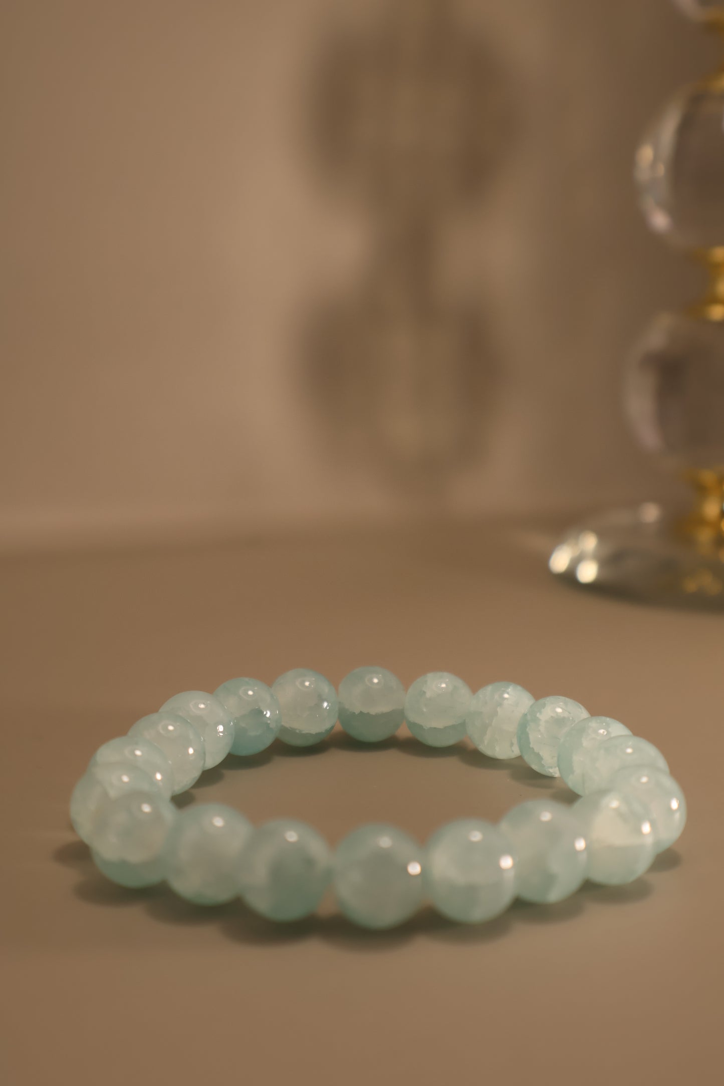 Glass Light Blue Bead Bracelet