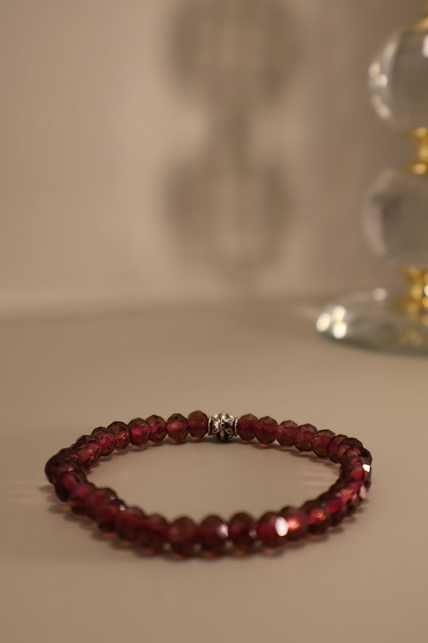 Glass Purple Faceted Bead Bracelet