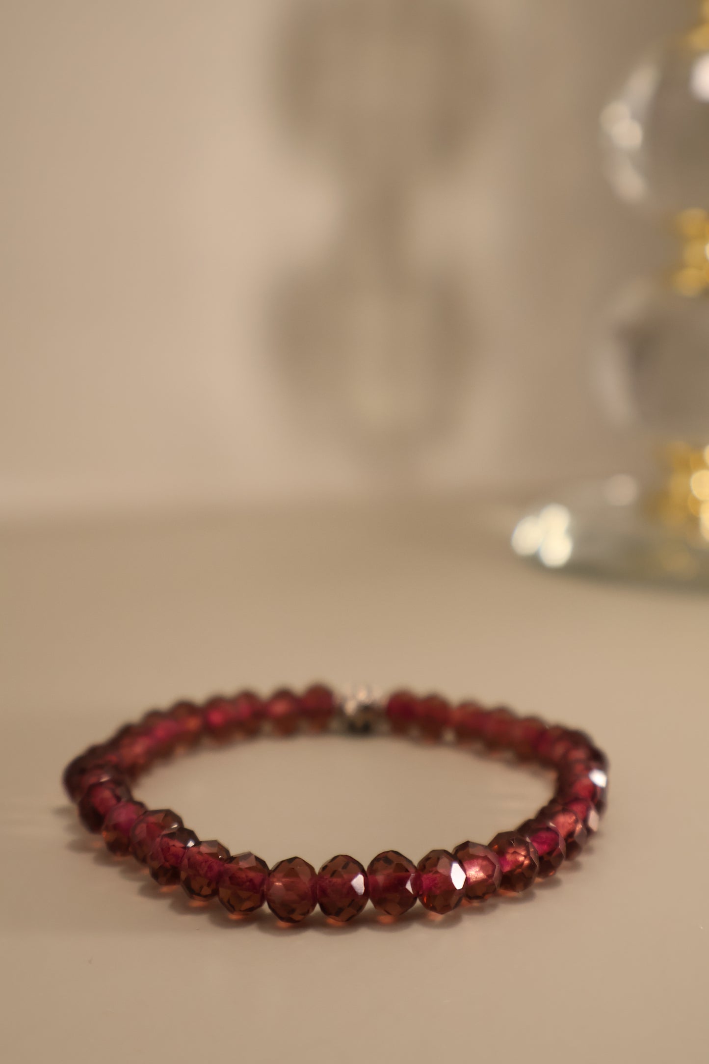 Glass Purple Faceted Bead Bracelet