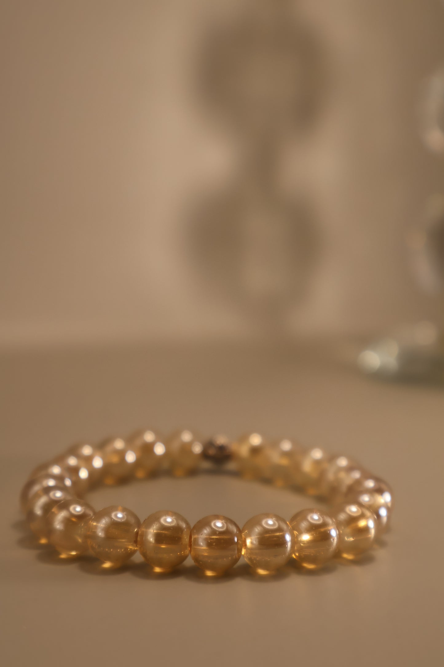 Medium Glass Champagne Bead Bracelet