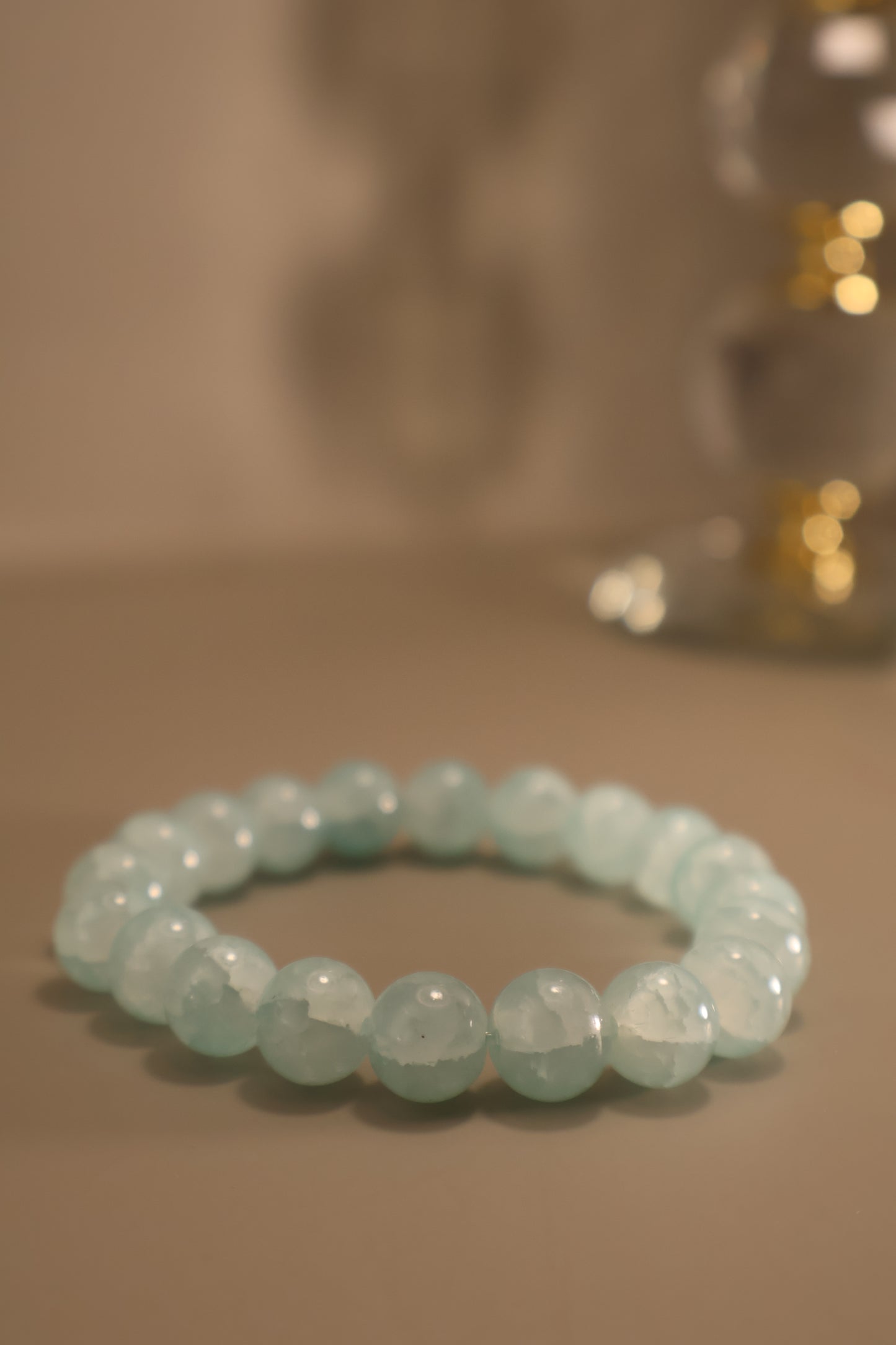 Glass Light Blue Bead Bracelet