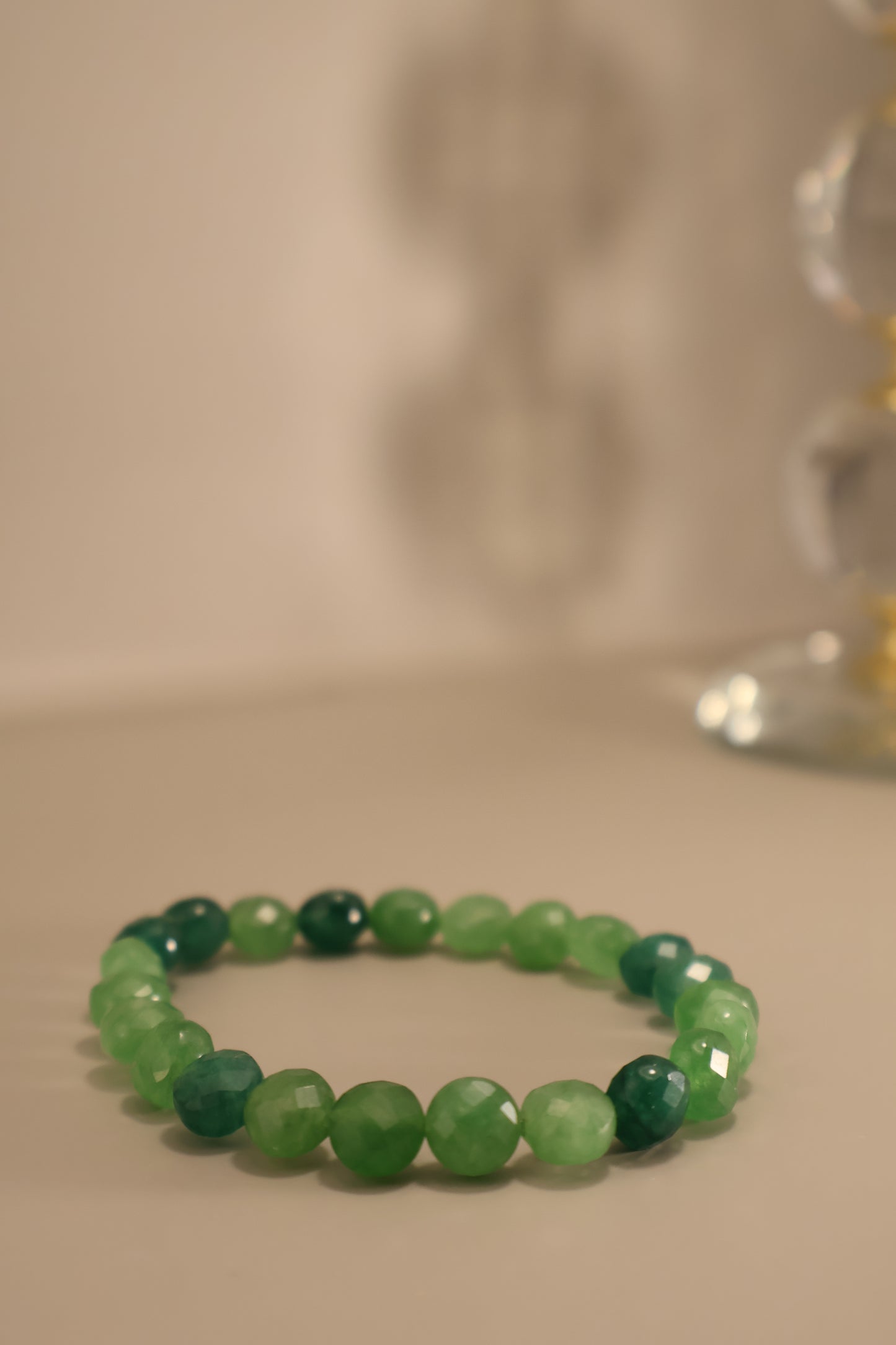 Glass Emerald Bead Bracelet