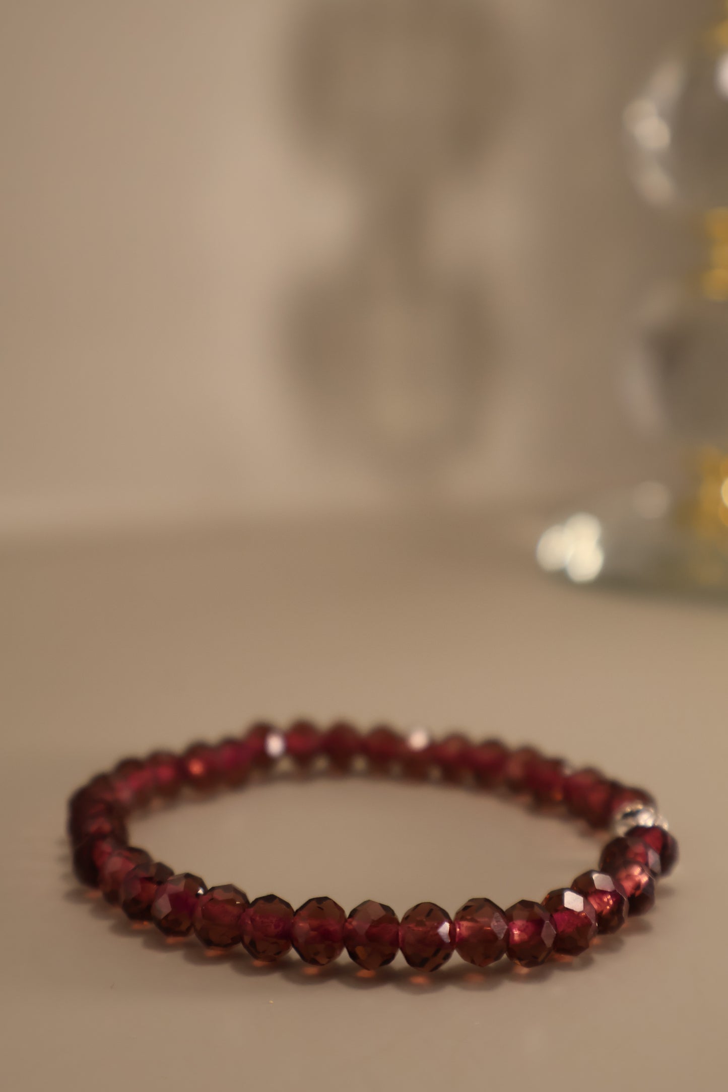 Glass Purple Faceted Bead Bracelet