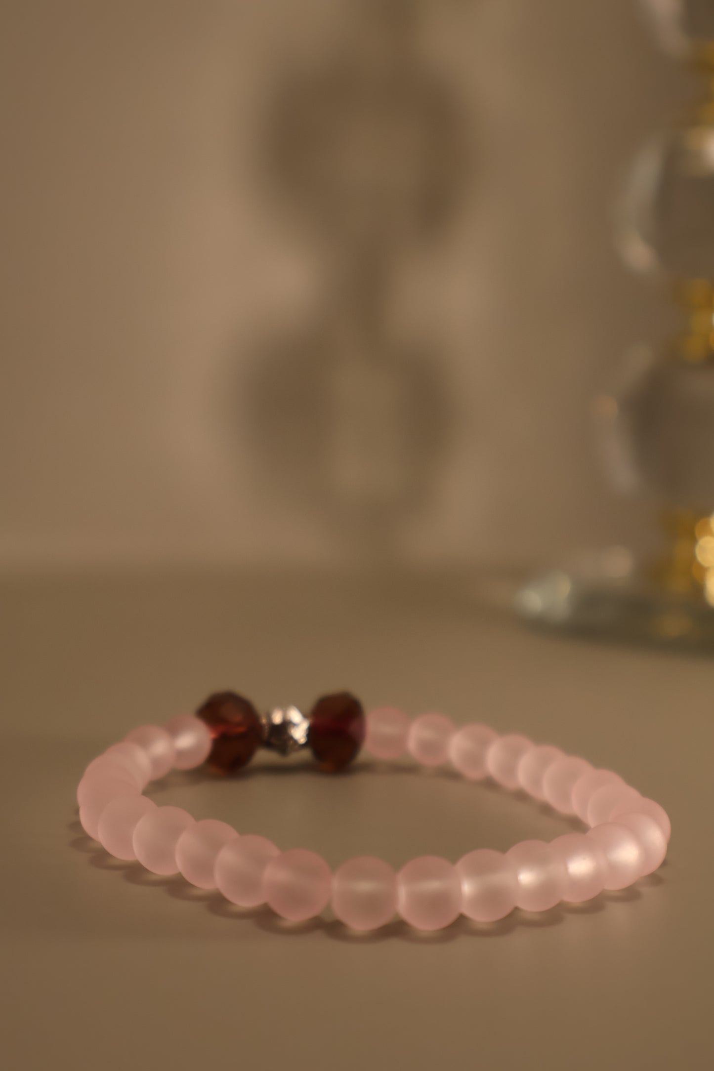 Glass Pink Matte & Purple Facete Bracelet