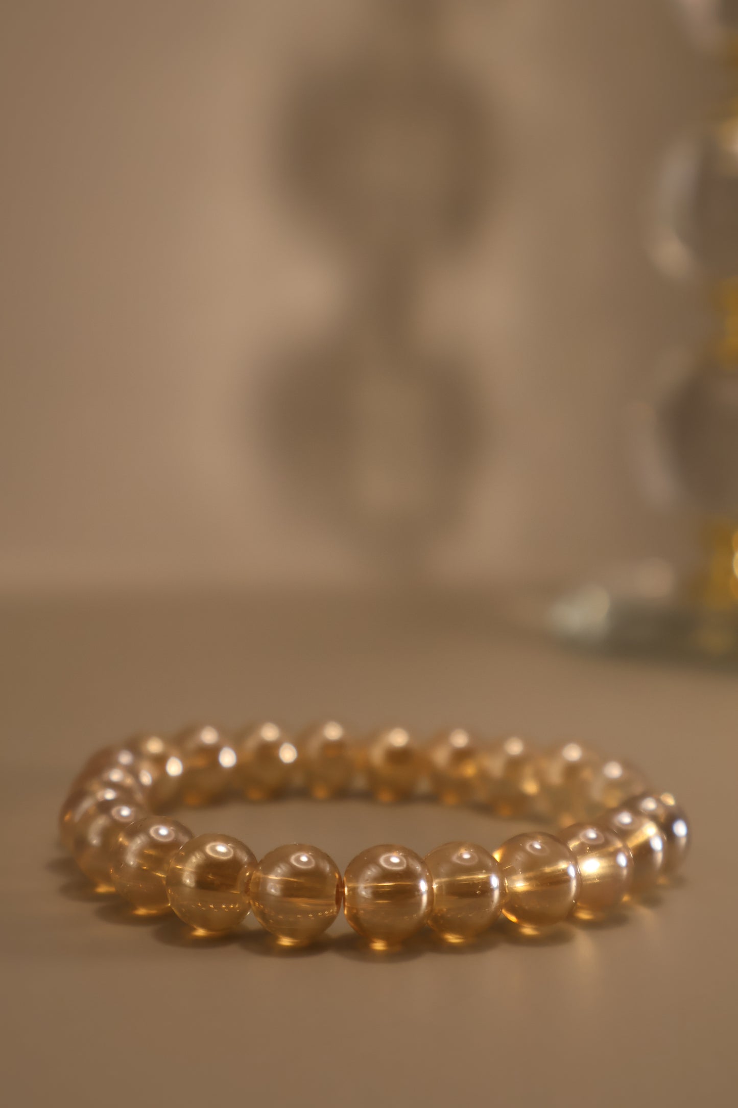 Medium Glass Champagne Bead Bracelet